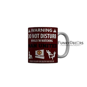 Funkydecors Warning Do Not Disturb Red Funny Quotes Ceramic Coffee Mug 350 Ml Mugs