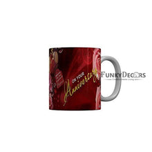 Load image into Gallery viewer, Funkydecors Wishing For You A World Happiness On Your Anniversary Ceramic Mug 350 Ml Multicolor Mugs
