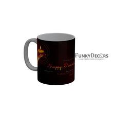 Load image into Gallery viewer, FunkyDecors Wishing you a very Happy Diwali Ceramic Mug, 350 ML, Multicolor
