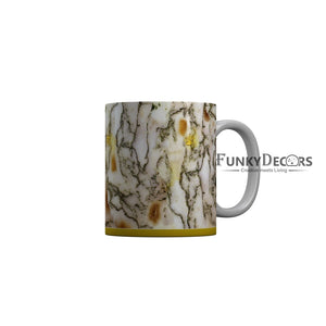 FunkyDecors Yellow Marble Pattern Ceramic Coffee Mug