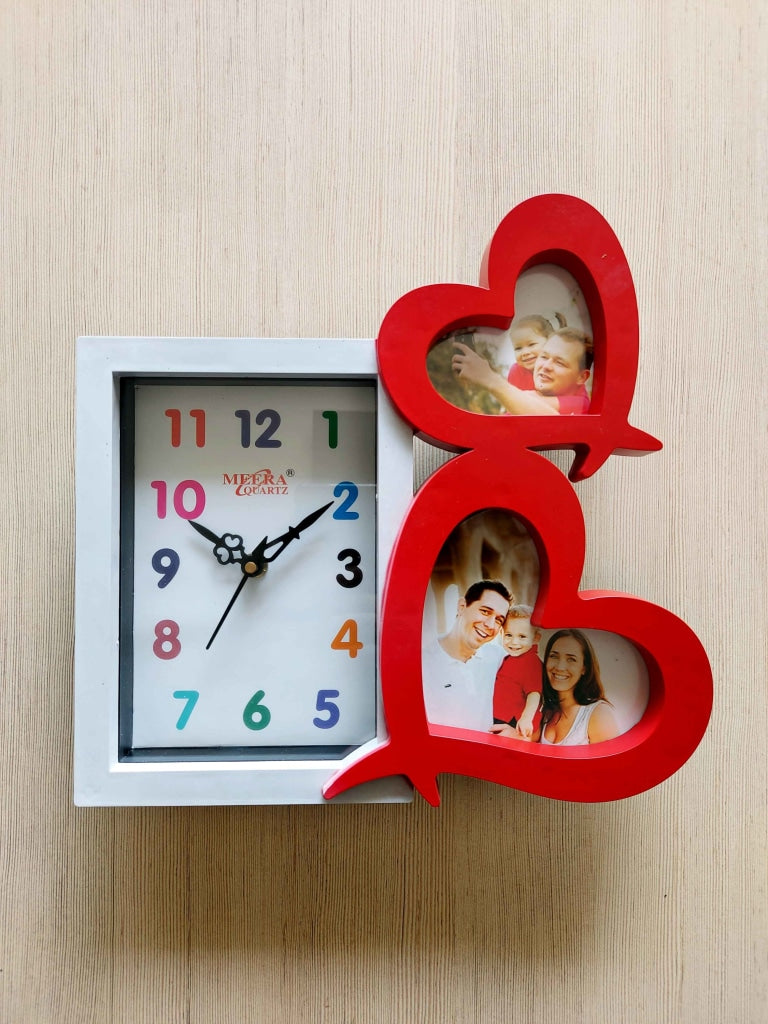 Funkytradition 2 Photos Friends Family And Love Wall Photo Frame With Clock For Home Office Decor