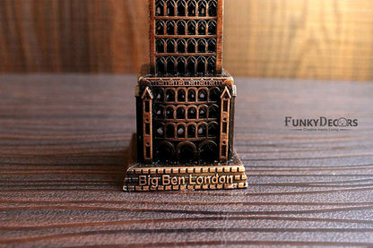Funkytradition 24 Cm Tall Copper Big Ben London Clock Tower Collectible Statue Metal Showpiece