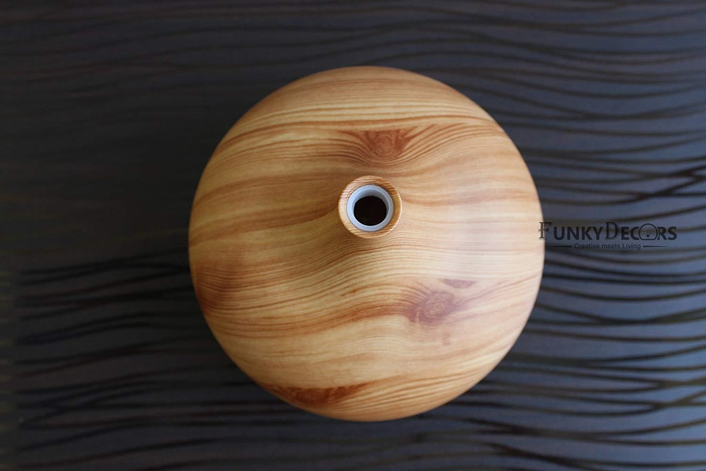 FunkyDecors 300ml Ultrasonic Essential Oil Aroma Diffuser, Bamboo Finish, BPA Free, Cool Mist Humidifier for Office Home Bedroom Living Room Study Yoga Spa Fragrance Diffuser FunkyDecors
