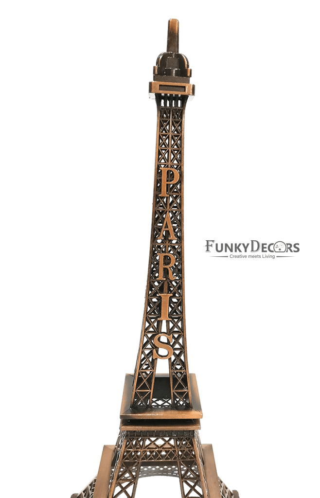 FunkyDecors 33 Cm Tall Eiffel Tower Statue Metal Showpiece In Copper | Birthday Anniversary Gift