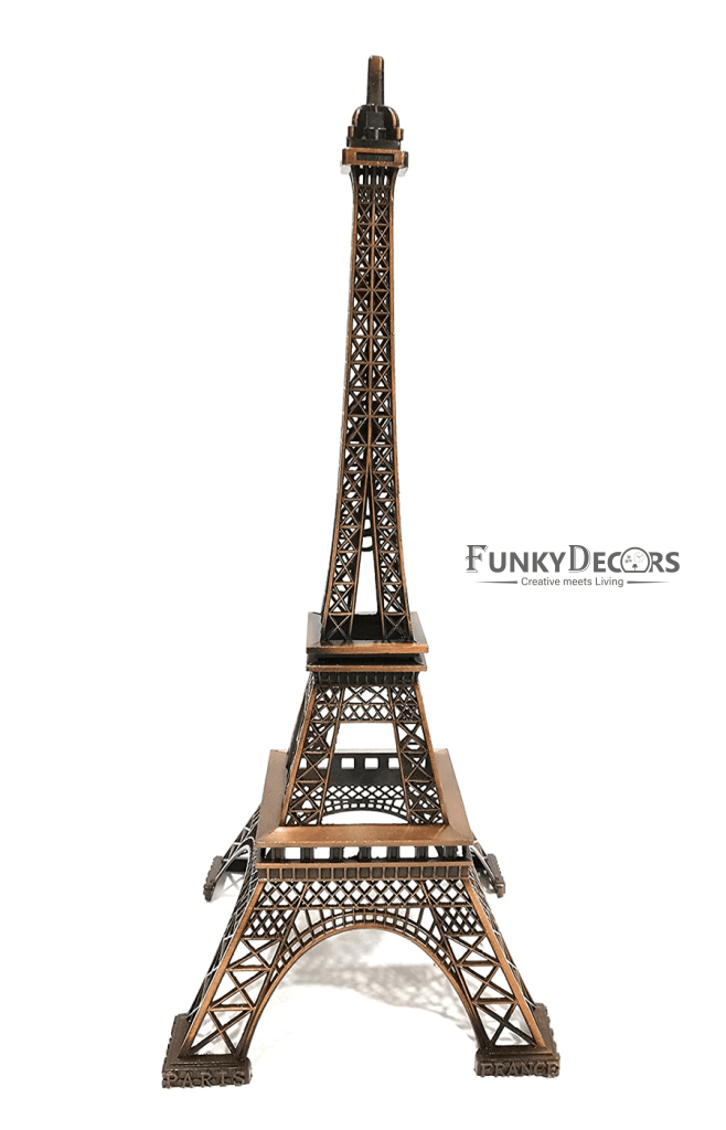 FunkyDecors 33 Cm Tall Eiffel Tower Statue Metal Showpiece In Copper | Birthday Anniversary Gift