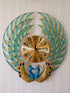 FunkyDecors 3D Dual Peacock Feather Open Wall Clock Watch Decor For Home Office And Gifts 50 Cm