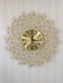 FunkyDecors 3D Flower Diamond Studded Wall Clock Watch Decor For Home Office And Gifts 62 Cm Tall