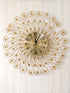 FunkyDecors 3D Golden Flower Design Diamond Studded Wall Clock Watch Decor For Home Office And