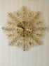 FunkyDecors 3D Golden Flower Diamond Studded Wall Clock Watch Decor For Home Office And Gifts 62