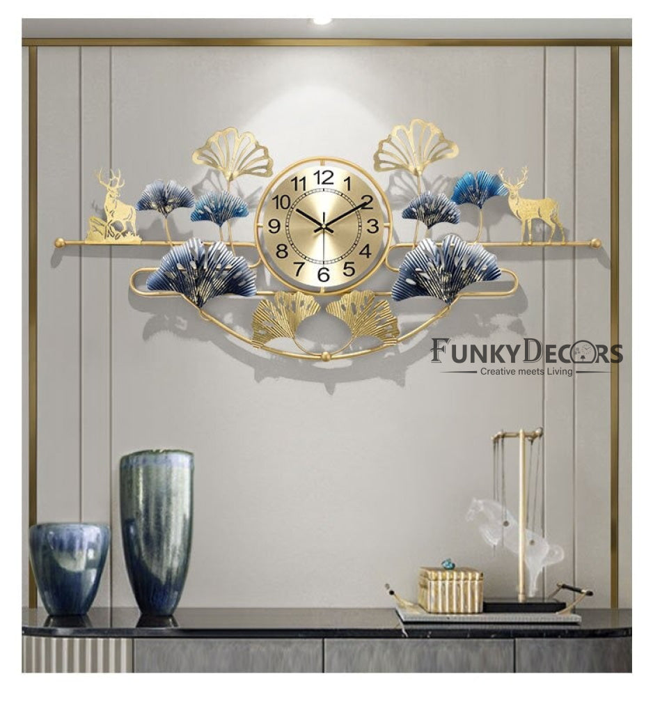 FunkyDecors 3D Luxury Wall Clock Art Colorful Metal Watch Decor For Home Office And Gifts Clocks