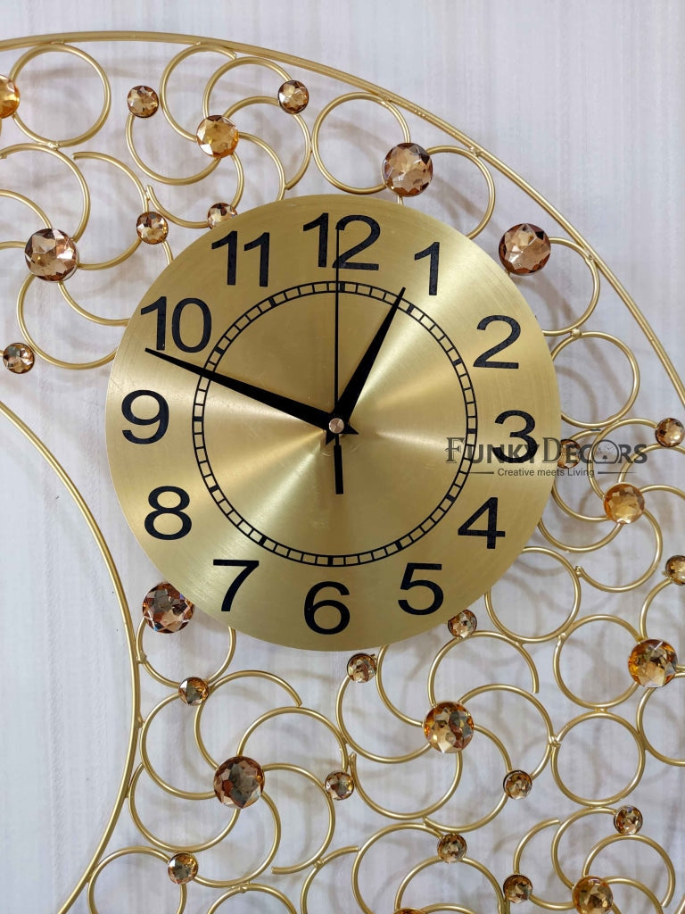 FunkyDecors 3D Moon Wall Clock Watch Decor For Home Office And Gifts 62 Cm Tall Clocks