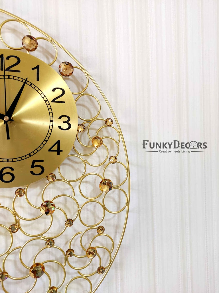 Funkytradition 3D Moon Wall Clock Watch Decor For Home Office And Gifts 62 Cm Tall Clocks