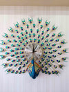 Funkytradition 3D Multicolor Peacock Feather Open Wall Clock Watch Decor For Home Office And Gifts