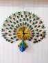 FunkyDecors 3D Peacock Feather Open Wall Clock Watch Decor For Home Office And Gifts 80 Cm Tall
