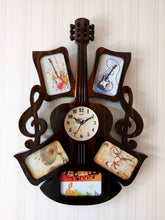 Load image into Gallery viewer, Funkytradition 5 Photos Guitar Photo Frames With Clock For Home Office Decor And Gifts
