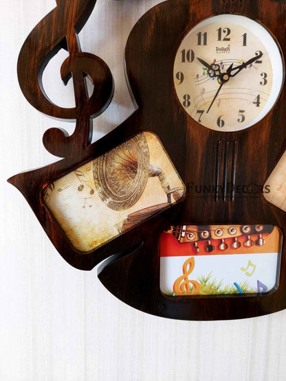 Funkytradition 5 Photos Guitar Photo Frames With Clock For Home Office Decor And Gifts