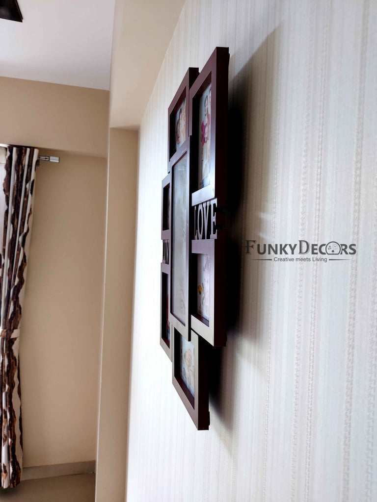FunkyDecors 6 Photo Frames With Clock For Home Office Decor And Gifts