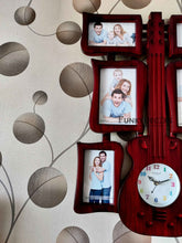 Load image into Gallery viewer, Funkytradition 6 Photos Guitar Photo Frames With Clock For Home Office Decor And Gifts
