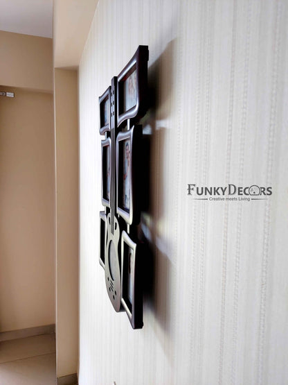 Funkytradition 6 Photos Guitar Photo Frames With Clock For Home Office Decor And Gifts