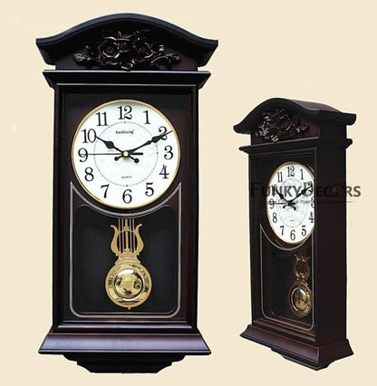 Funkytradition Almirah Design Wall Clock With Pendulum And Sound For Home Office Decor Gifts 52 Cm