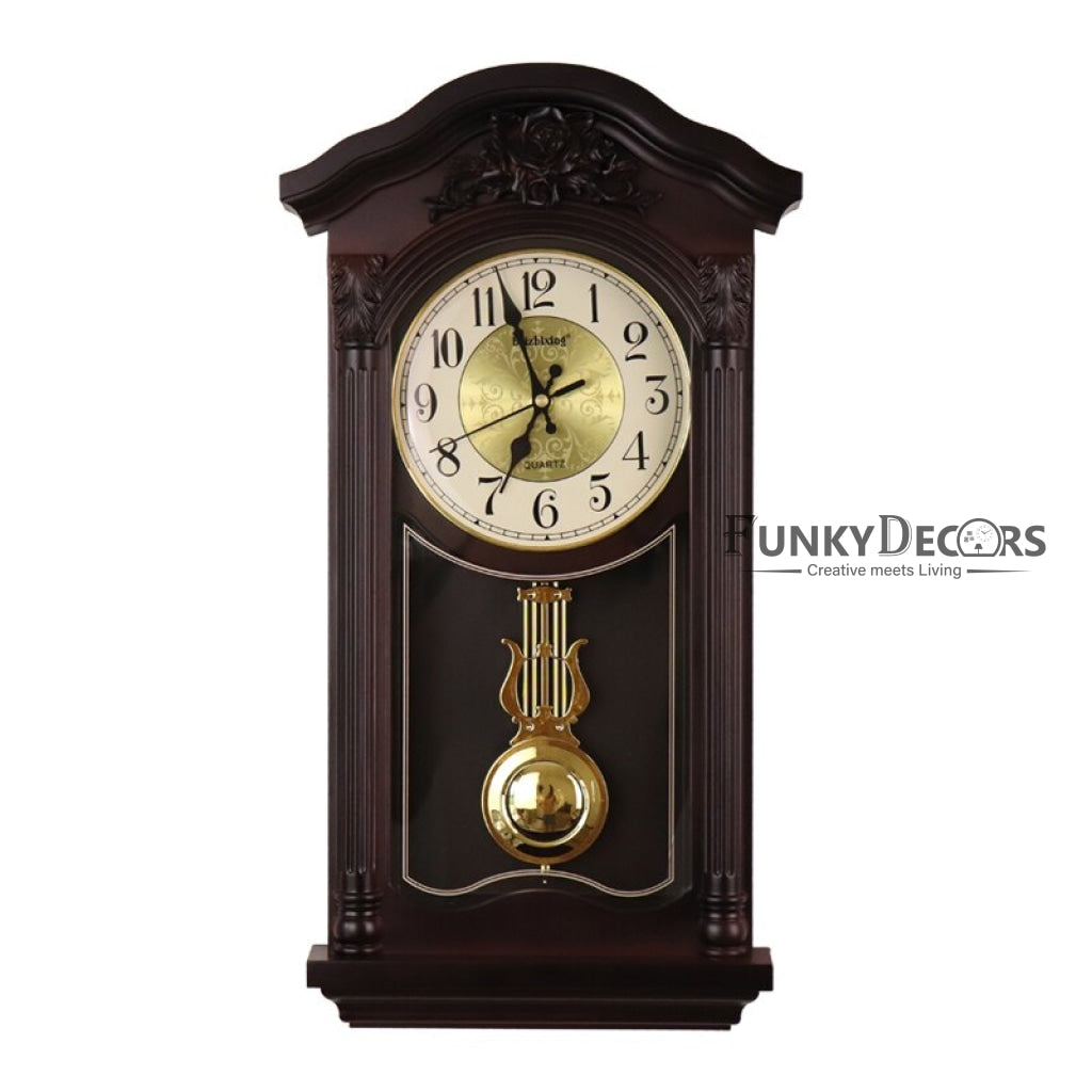FunkyDecors Almirah Design Wall Clock With Pendulum And Sound For Home Office Decor Gifts 52 Cm