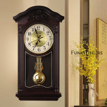 Load image into Gallery viewer, Funkytradition Almirah Design Wall Clock With Pendulum And Sound For Home Office Decor Gifts 52 Cm
