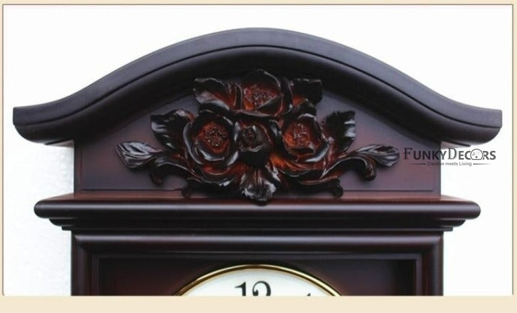 FunkyDecors Almirah Design Wall Clock With Pendulum And Sound For Home Office Decor Gifts 52 Cm