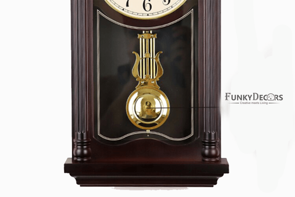 FunkyDecors Almirah Design Wall Clock With Pendulum And Sound For Home Office Decor Gifts 52 Cm