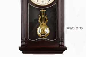 FunkyTradition Almirah Design Wall Clock with Pendulum and Sound
