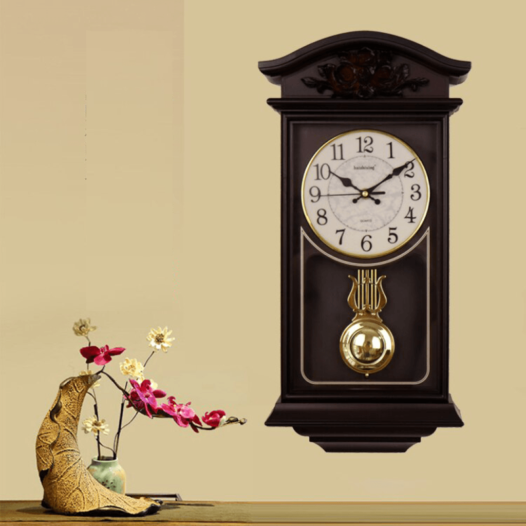 FunkyDecors Almirah Design Wall Clock With Pendulum And Sound For Home Office Decor Gifts 52 Cm