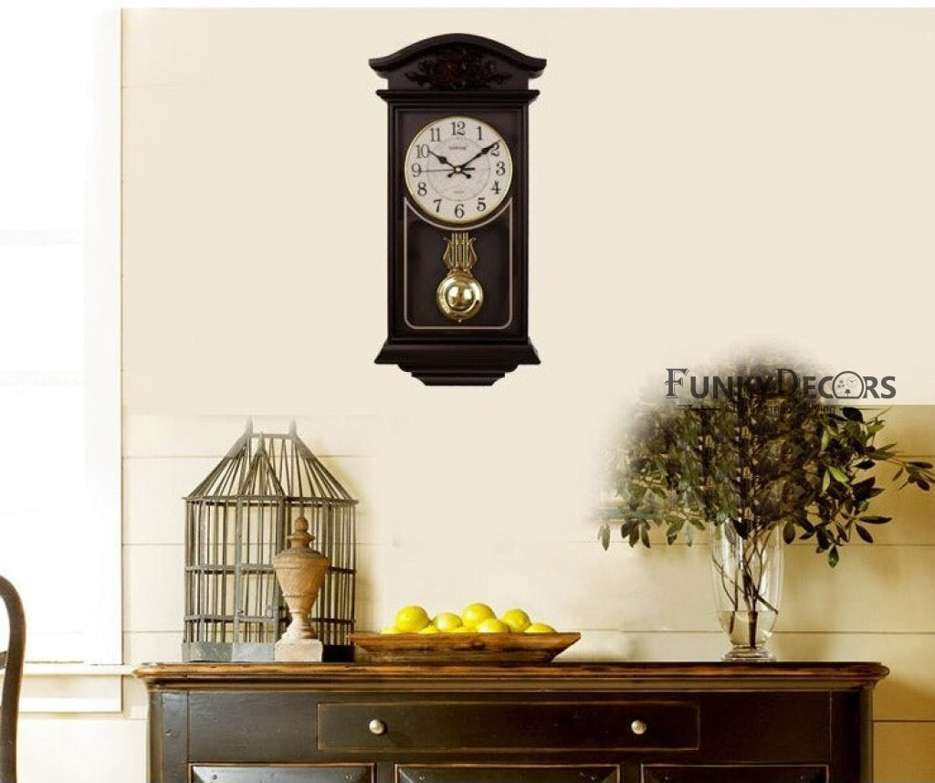 FunkyDecors Almirah Design Wall Clock With Pendulum And Sound For Home Office Decor Gifts 52 Cm