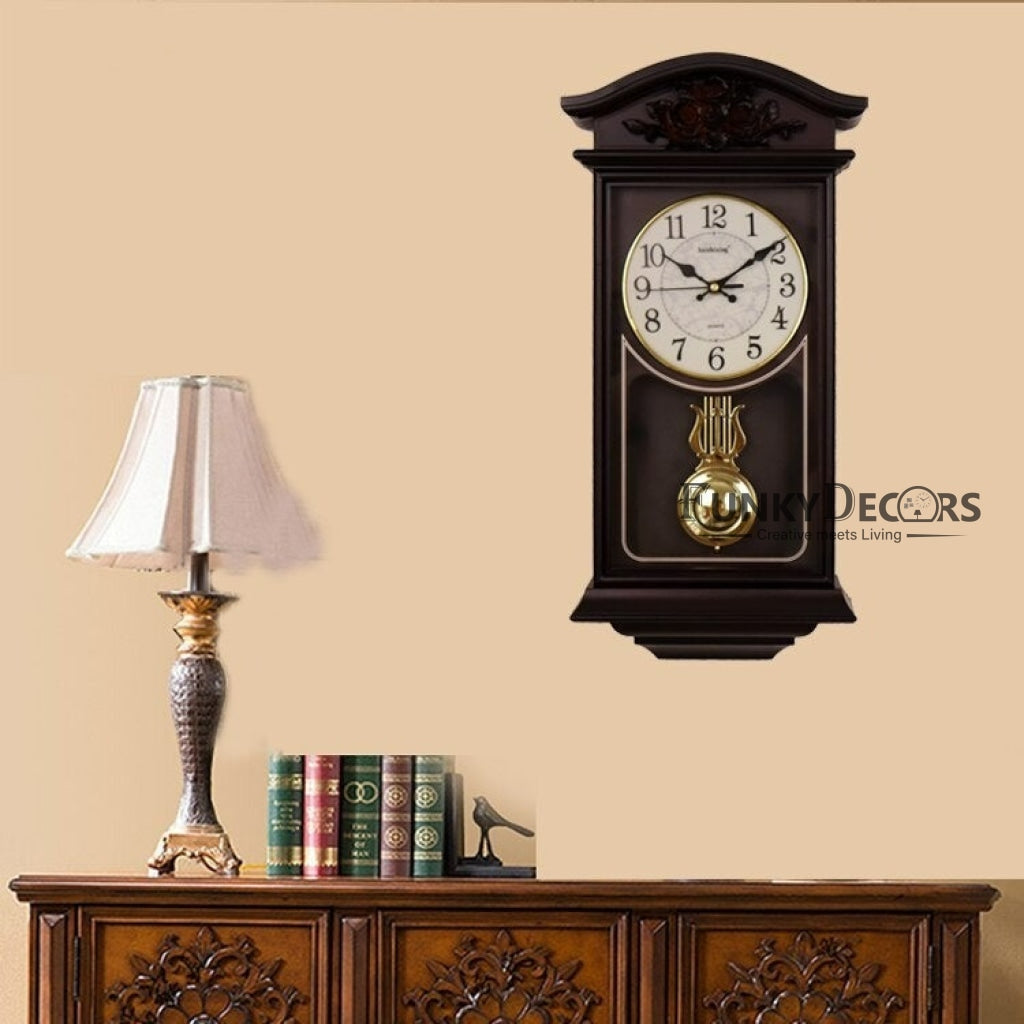 FunkyDecors Almirah Design Wall Clock With Pendulum And Sound For Home Office Decor Gifts 52 Cm
