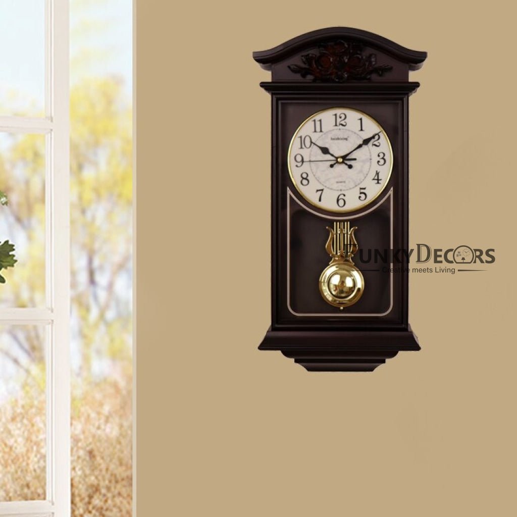 FunkyDecors Almirah Design Wall Clock With Pendulum And Sound For Home Office Decor Gifts 52 Cm