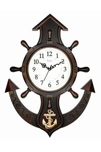 Funkytradition Antique Anchor Rose Wood Color Wall Clock For Home Office Decor And Gifts 70 Cm Tall