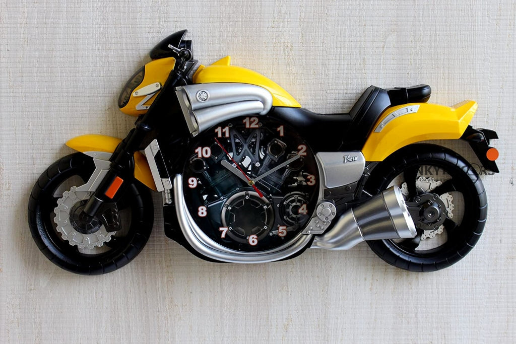 FunkyDecors Attractive Motorcycle Bike Kids Room Wall Clock| Watch | Clock For Home Office Decor