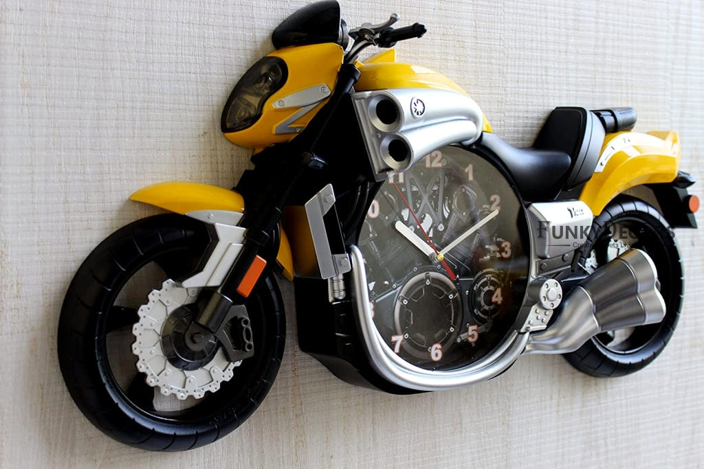 Funkytradition Attractive Motorcycle Bike Kids Room Wall Clock| Watch | Clock For Home Office Decor