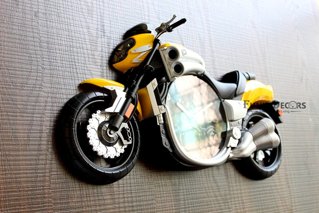 FunkyDecors Attractive Motorcycle Bike Kids Room Wall Clock| Watch | Clock For Home Office Decor