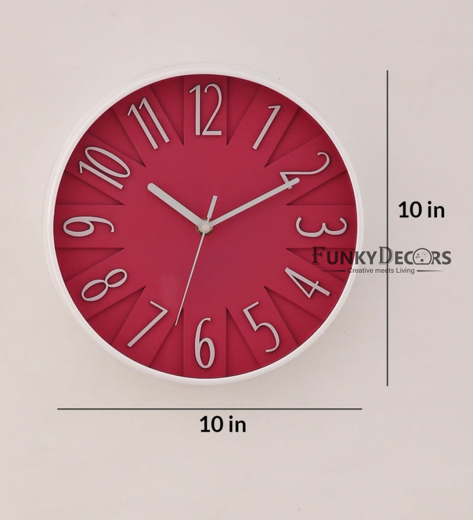 Funkytradition Baby Pink Wall Clock Watch Decor For Home Office And Gifts 26 Cm Tall Clocks