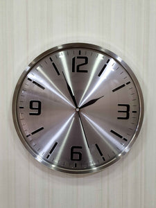 Funkytradition Big Font Silver Minimal Wall Clock Watch Decor For Home Office And Gifts 34 Cm Tall
