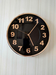 Funkytradition Black Golden Minimal Wall Clock Watch Decor For Home Office And Gifts 30 Cm Tall