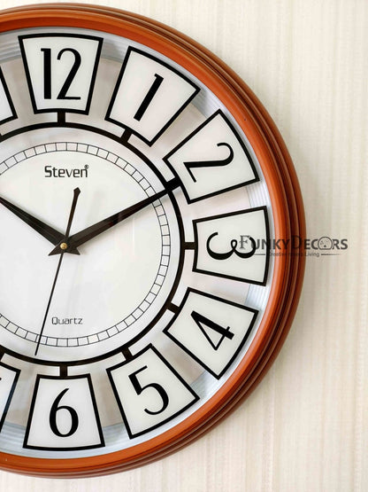 Funkytradition Brown Glass Minimal Wall Clock Watch Decor For Home Office And Gifts 42 Cm Tall
