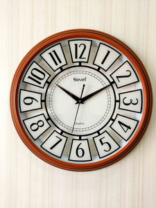 Funkytradition Brown Glass Minimal Wall Clock Watch Decor For Home Office And Gifts 42 Cm Tall