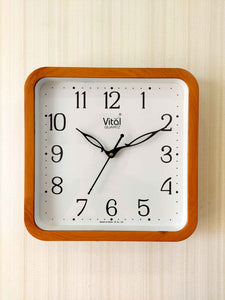 Funkytradition Brown White Minimal Square Wall Clock Watch Decor For Home Office And Gifts Big