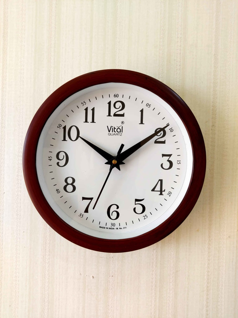 Funkytradition Brown White Minimal Wall Clock Watch Decor For Home Office And Gifts Big Clocks