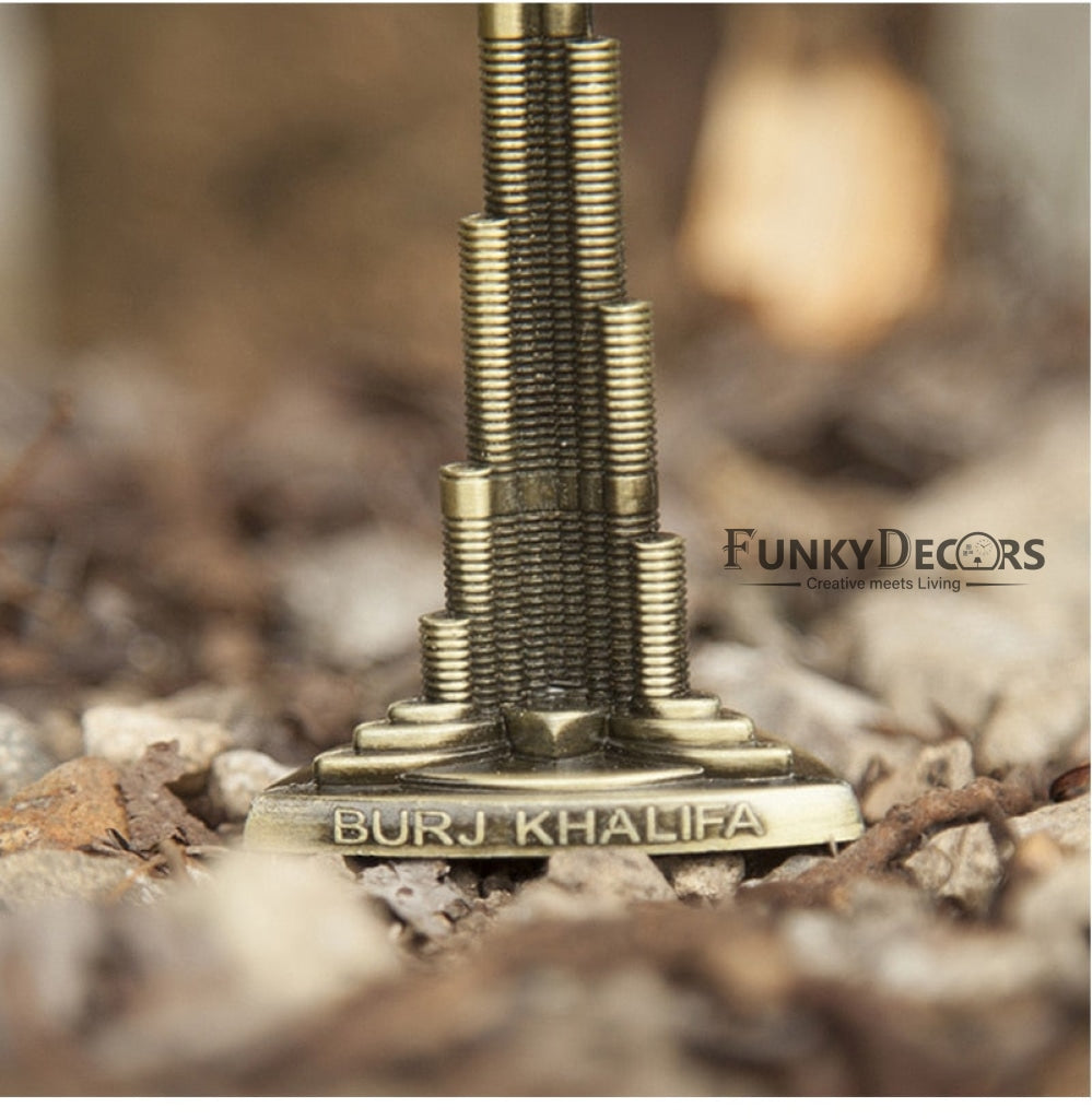 FunkyDecors Burj Khalifa Tallest Building Tower Collectible Statue Metal Showpiece Figurines
