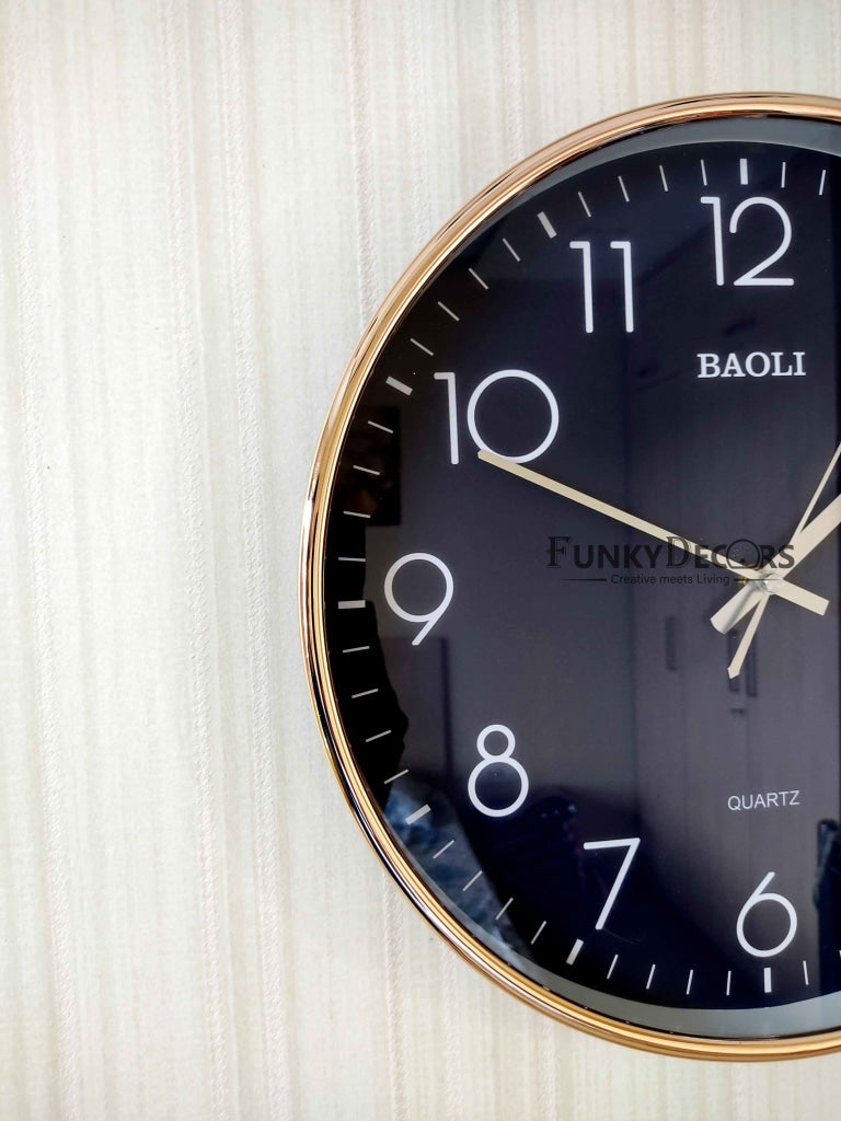 Funkytradition Classic Blue Golden Wall Clock Watch Decor For Home Office And Gifts 38 Cm Tall