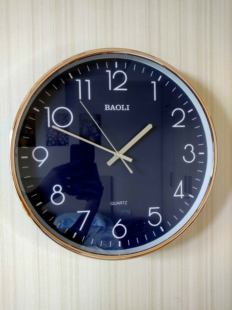 Funkytradition Classic Blue Golden Wall Clock Watch Decor For Home Office And Gifts 38 Cm Tall