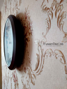 Funkytradition Classic Brown White Wall Clock Watch Decor For Home Office And Gifts 38 Cm Tall