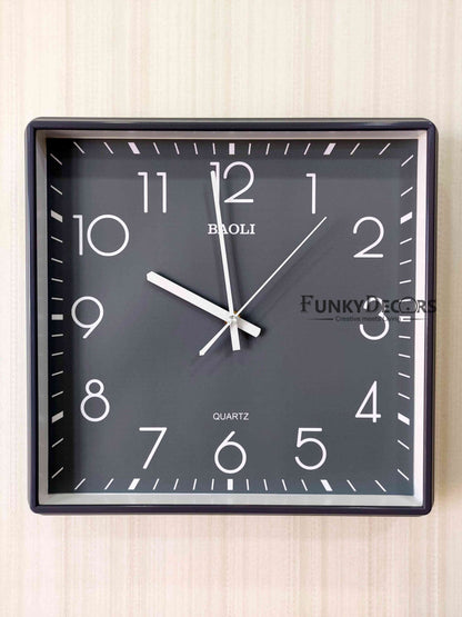 Funkytradition Classic Golden Black And Grey Square Wall Clock Watch Decor For Home Office Gifts 35