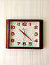 FunkyDecors Classic Wooden Design Brown Square Wall Clock Watch Decor For Home Office And Gifts